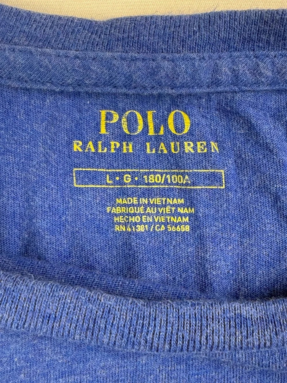 Polo Ralph Lauren Big Pony 3 Blue Graphic T Shirt Men's Large Short Sleeve Tee